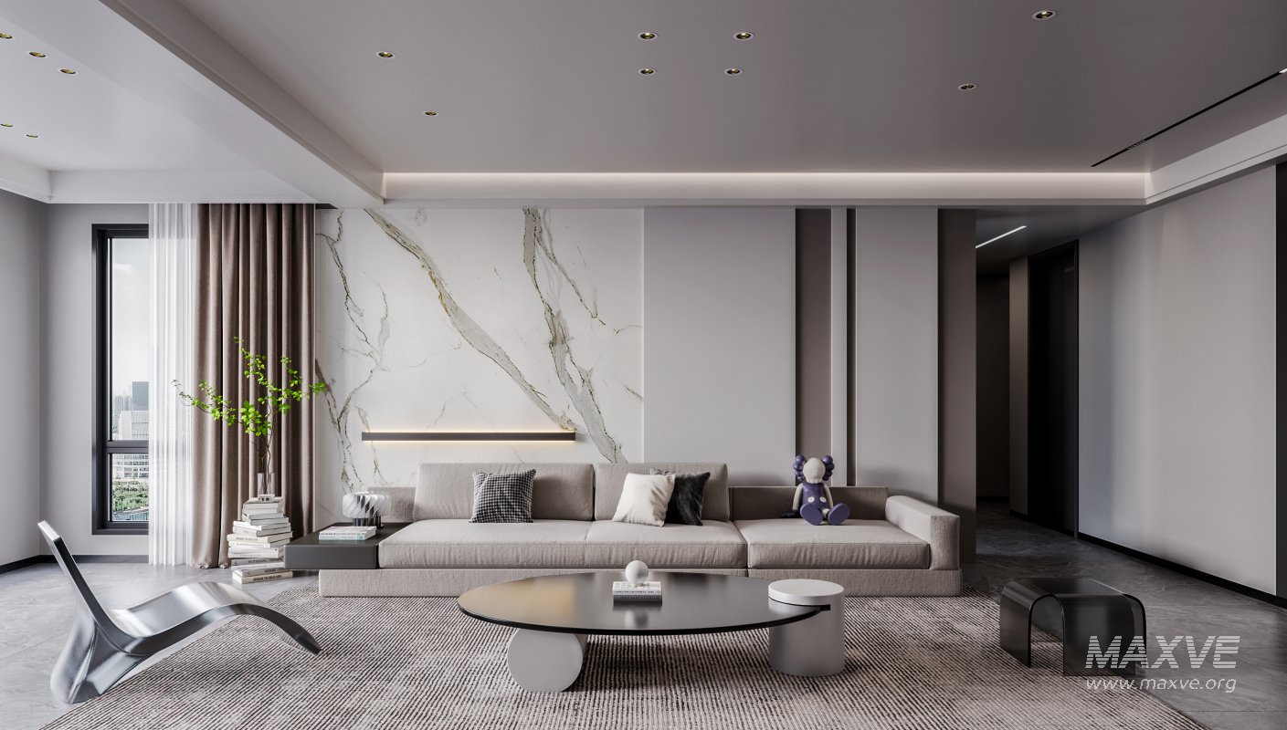 Modern living room and dining room interior scene - Image 5