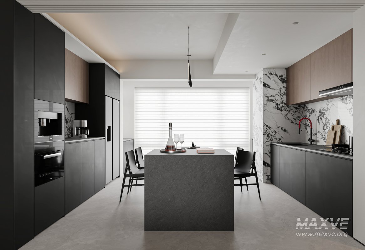 Modern living room and dining room interior scene - Image 1