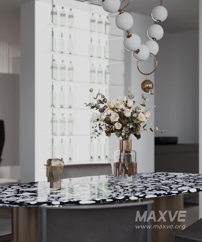 Modern living room and dining room interior scene - Image 4