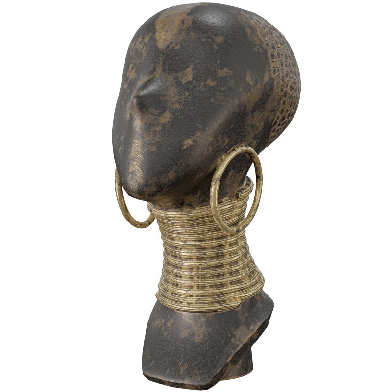 Antique African Woman Statue - Image 2