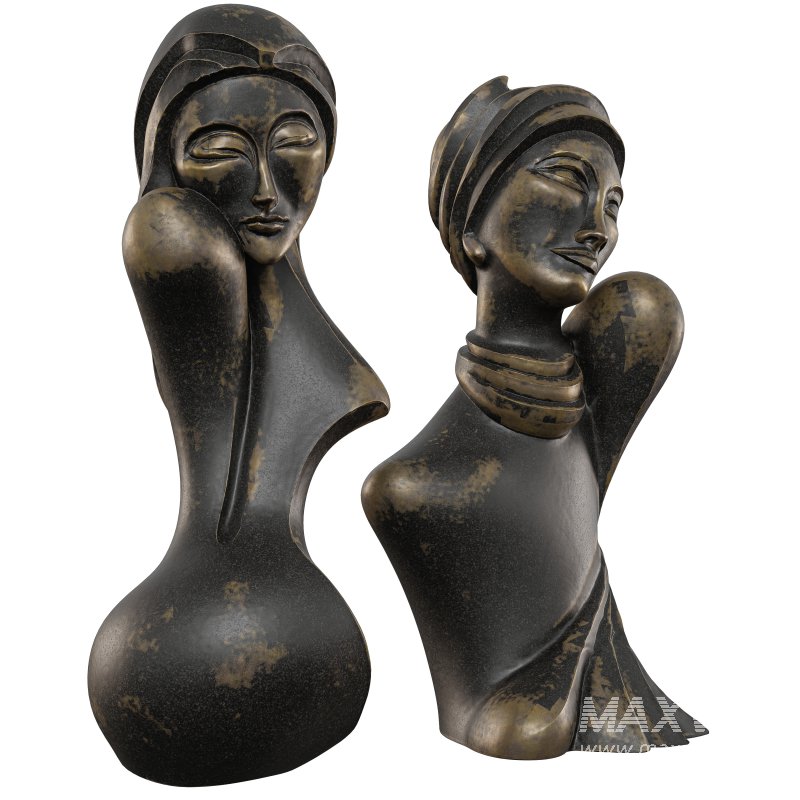 Two abstract woman Statue - Image 3