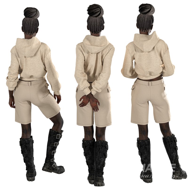 Casual African woman 03 Poses - Image 1