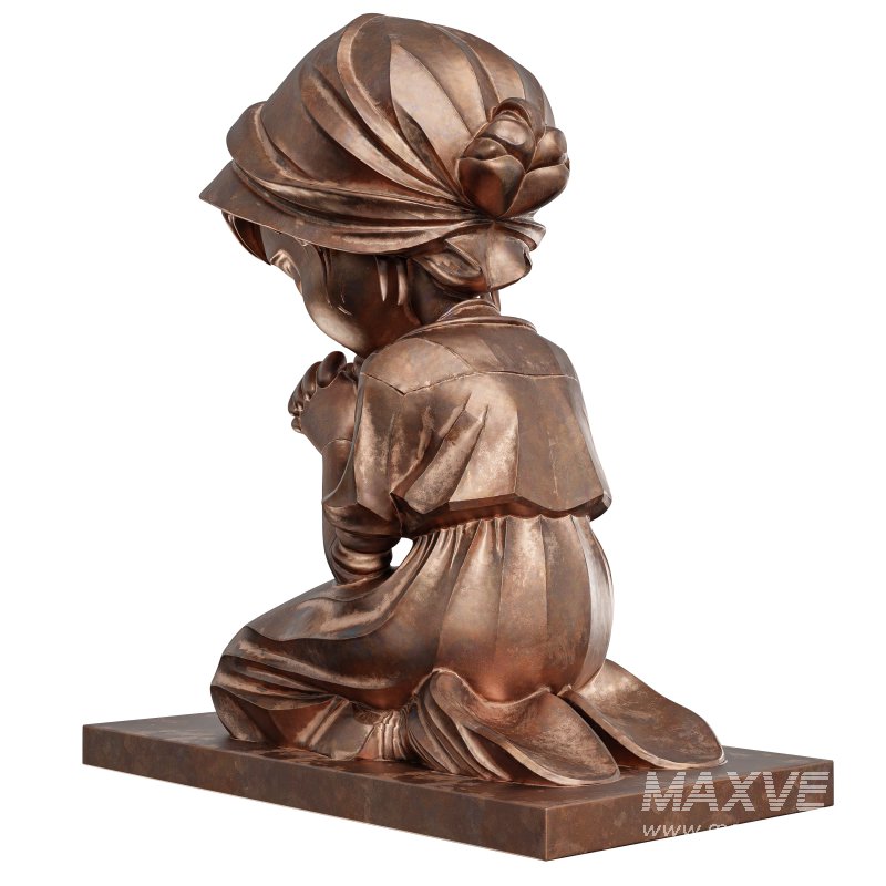 Prayer Girl Statue - Image 3