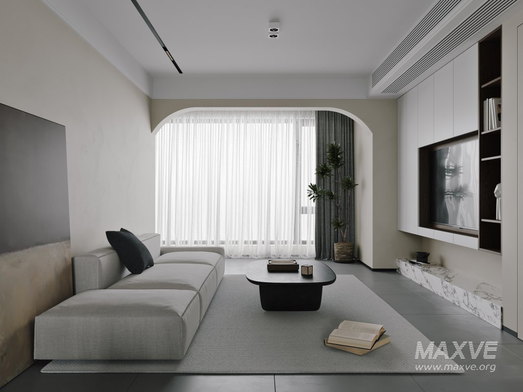 Modern living room and dining room interior scene - Image 4
