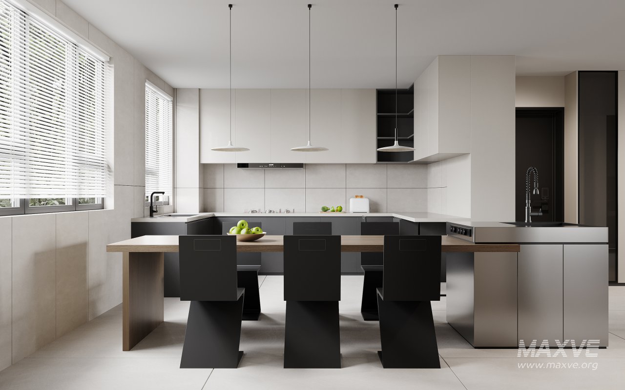 Modern living room and dining room interior scene - Image 4