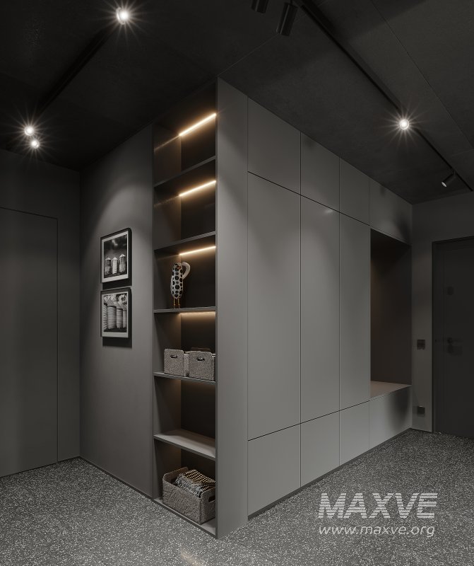 Modern living room and dining room kitchen interior scene - Image 6