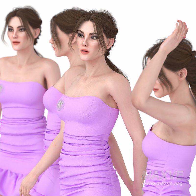 Woman in Party Dress 04 Poses - Image 2