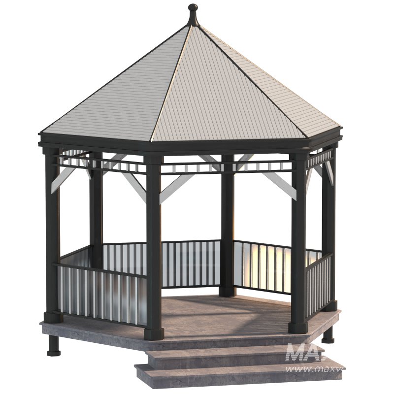 Modern Glass & Steel Gazebo - Image 3