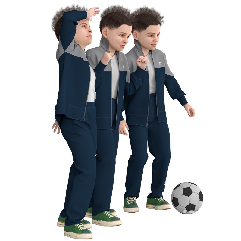 Sport Kid Boy in 03 Poses - Image 2