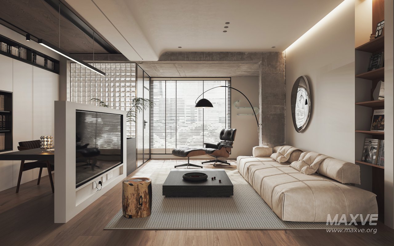 Modern living room and dining room interior scene - Image 4