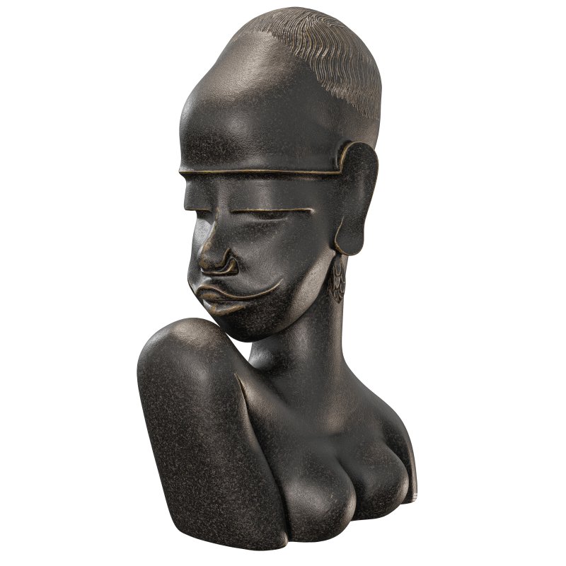 African Style Antique Bust Sculpture - Image 5