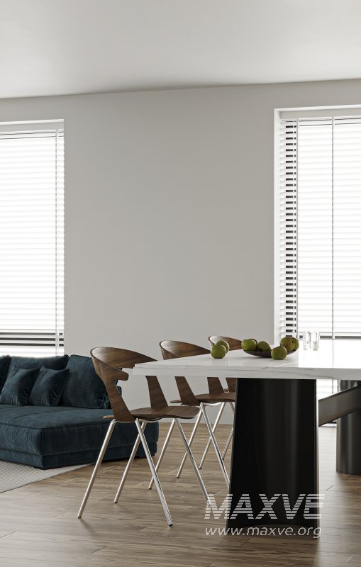 Modern living room and dining room bedroom interior scene - Image 3