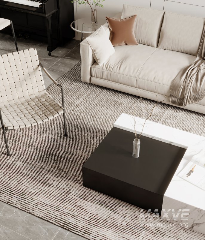 Modern living room and dining room interior scene - Image 7