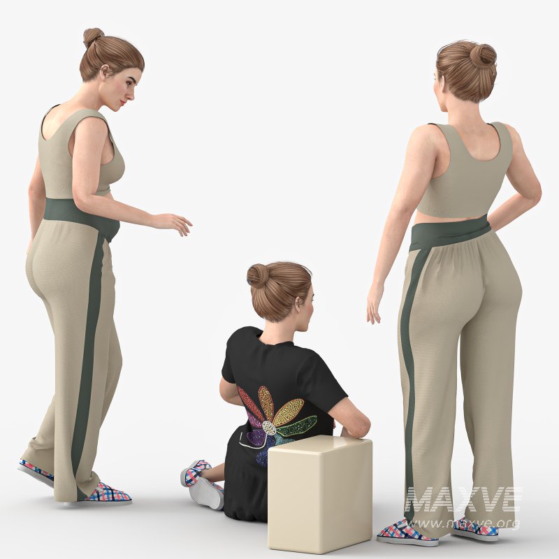 Pregnant woman 03 poses - Image 2