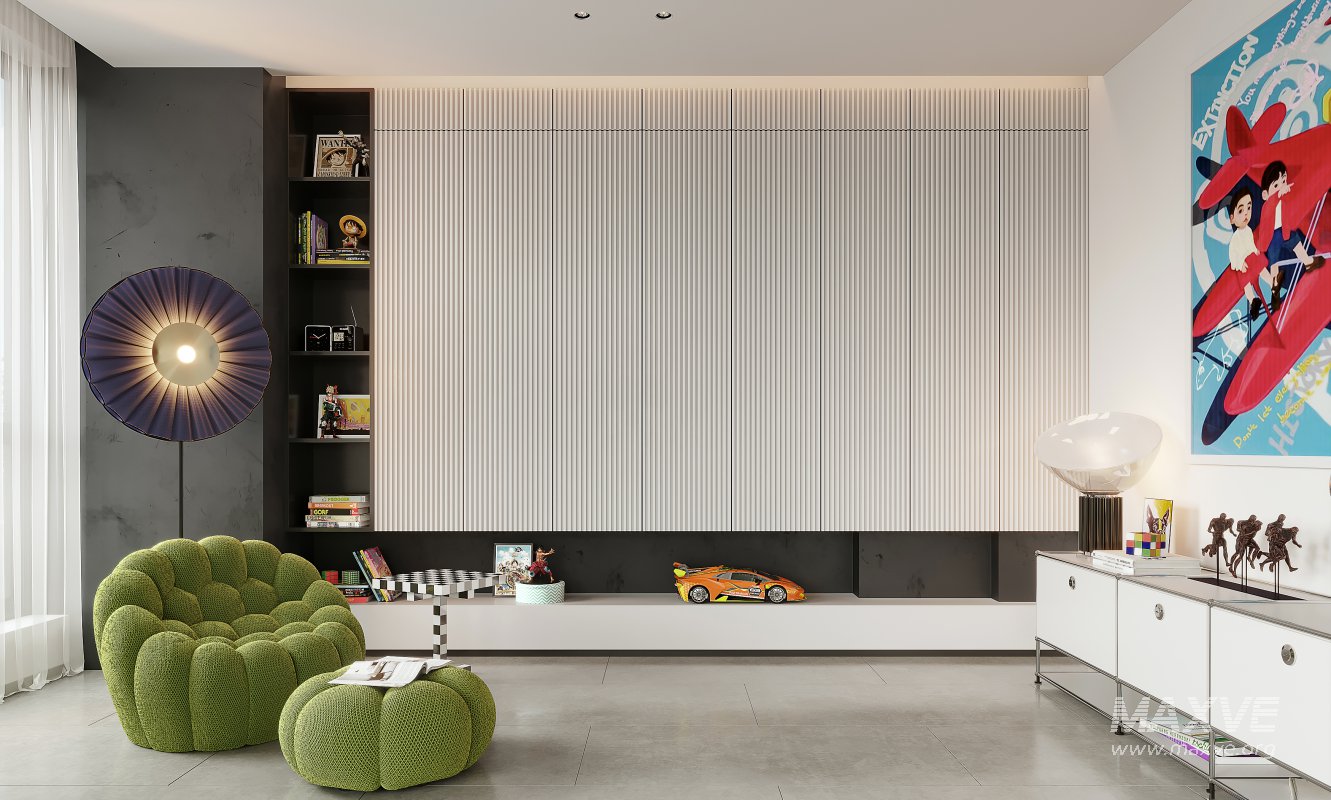 Modern living room and dining room interior scene - Image 3