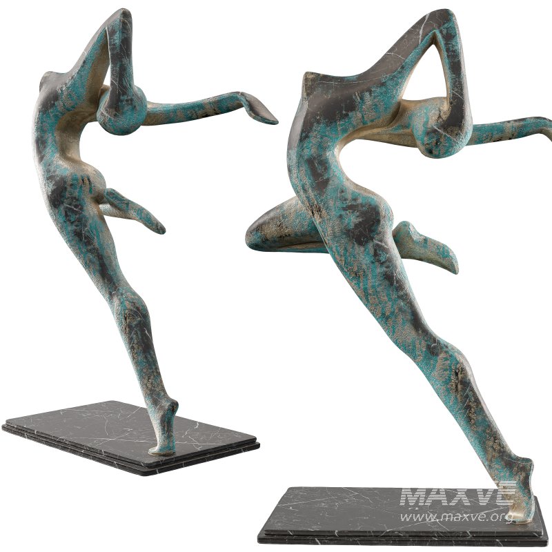 Old Yoga Woman Sculpture - Image 3