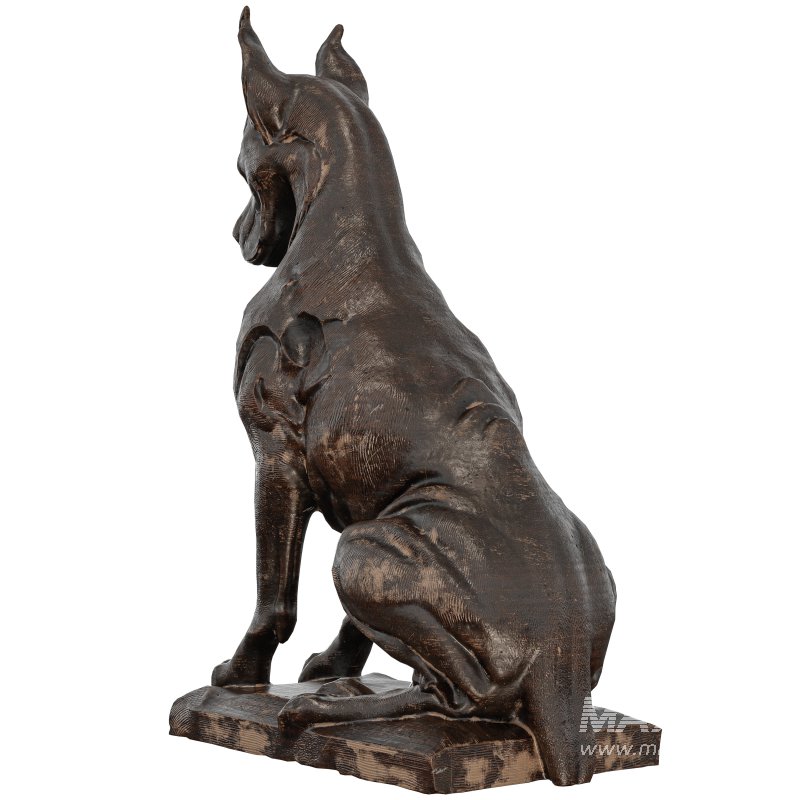 wooden dog Statue 01 - Image 5
