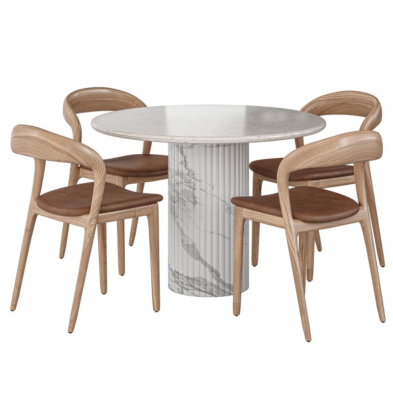 Amare Dining Chair and Oranda Round Dining Table-Fourhands - Image 3