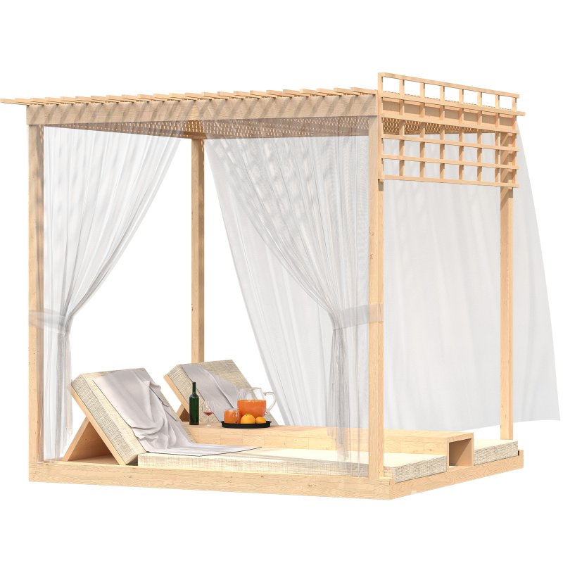 Relaxing Canopy – Modern Outdoor Lounge 3D Scene - Image 2