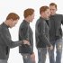 Casual Man With Leather Coat and Jeans 04 Poses - Thumbnail 4