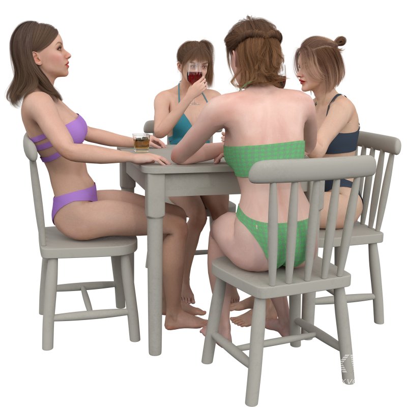 Bikini Woman aroun the table - Image 4