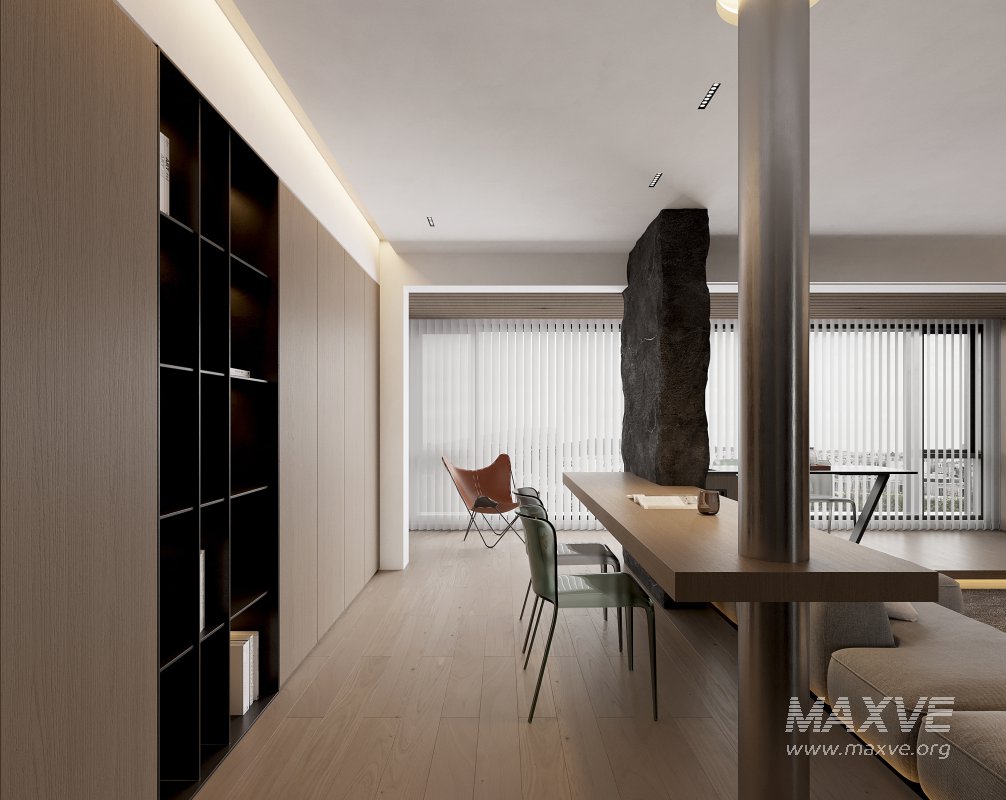 Modern living room and dining room interior scene - Image 6