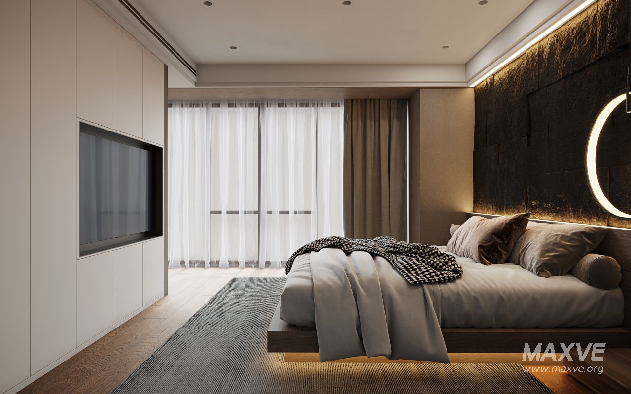 Modern living room and dining room bedroom interior scene - Image 5