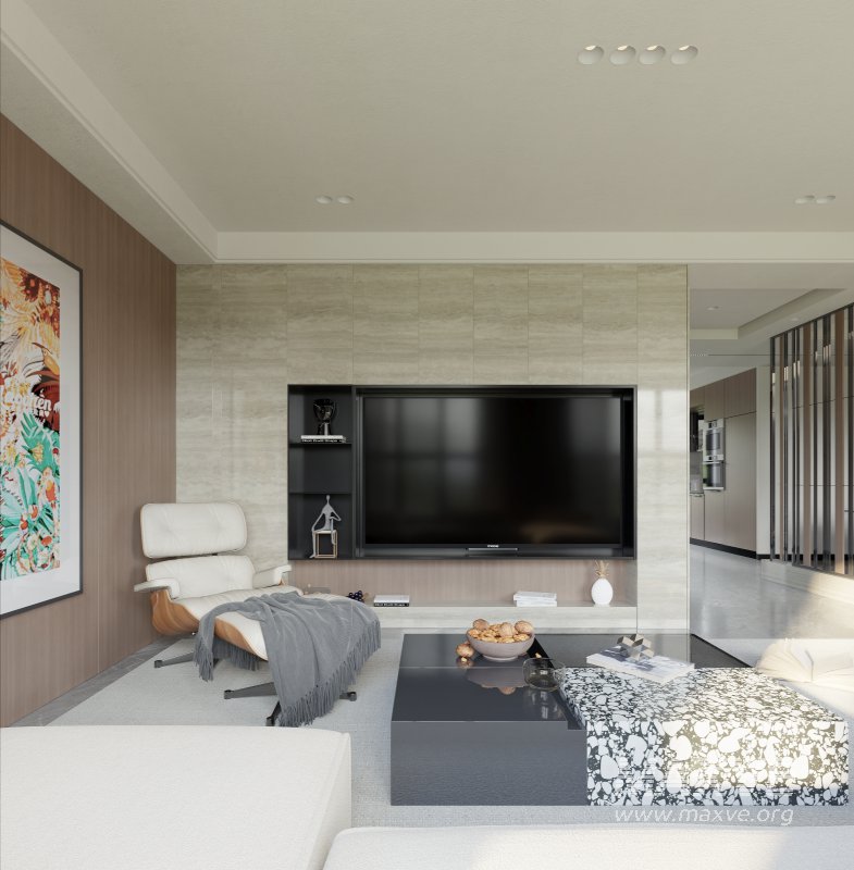 Modern living room and dining room interior scene - Image 4