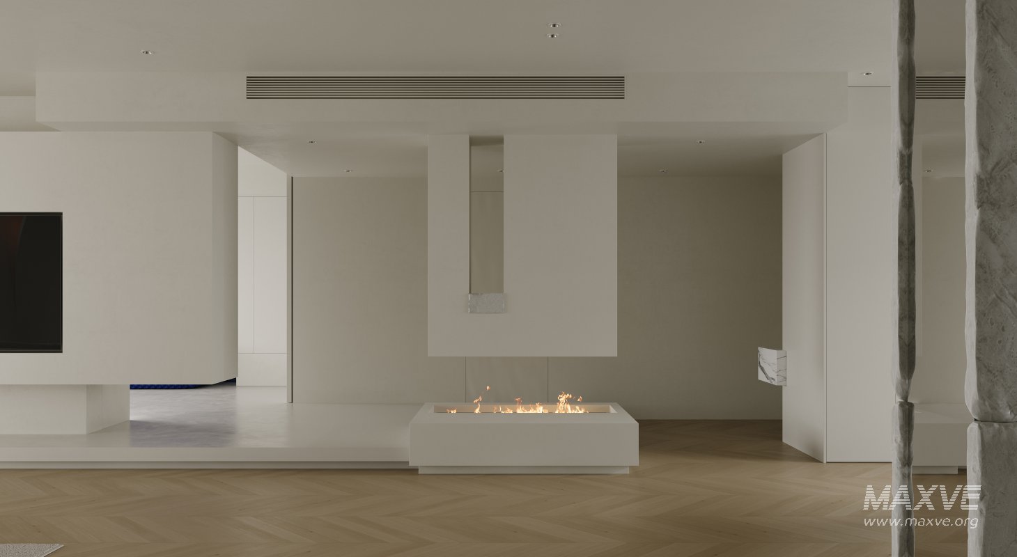 Modern living room and dining room interior scene - Image 1