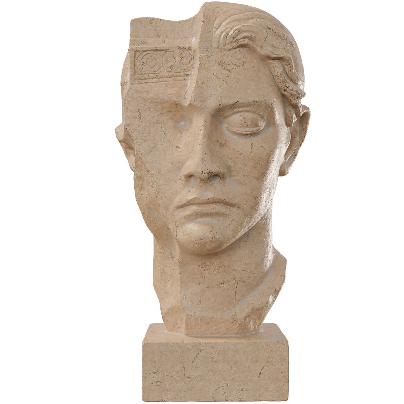 Ancient Greek Man Head Statue - Image 5
