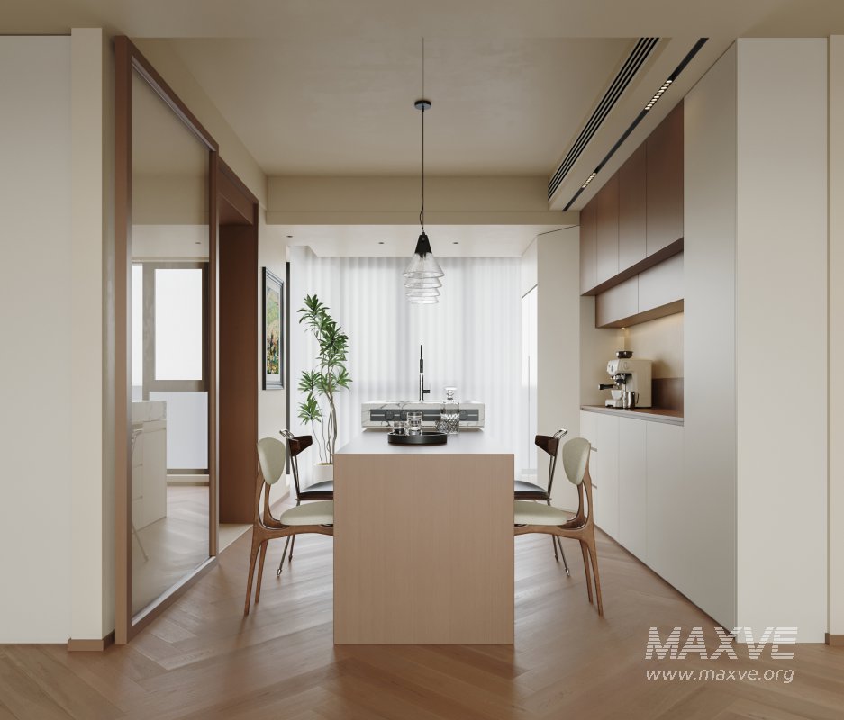 Modern living room and dining room interior scene - Image 13