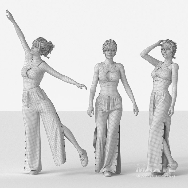 Woman in Sport wear 03 poses - Image 4