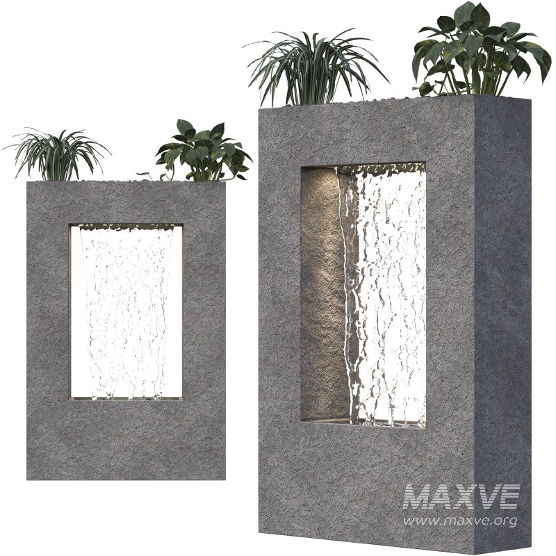 Minimalist Water Wall Fountain with Planters - Image 6