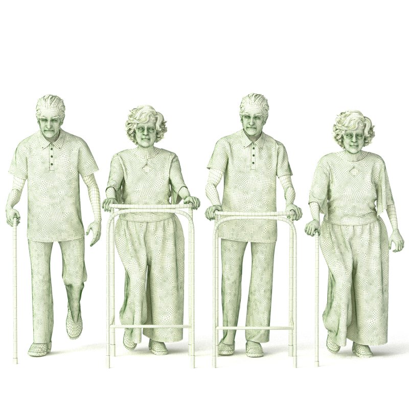 Old Man and Woman in 02 Poses - Image 2