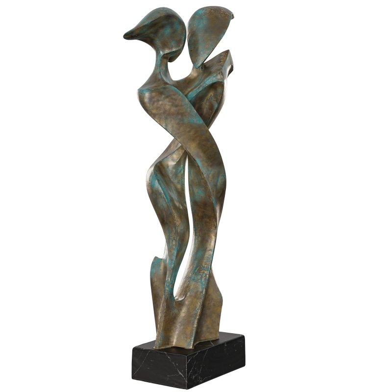 Antique modern abstract Embrace in Bronze - Image 4