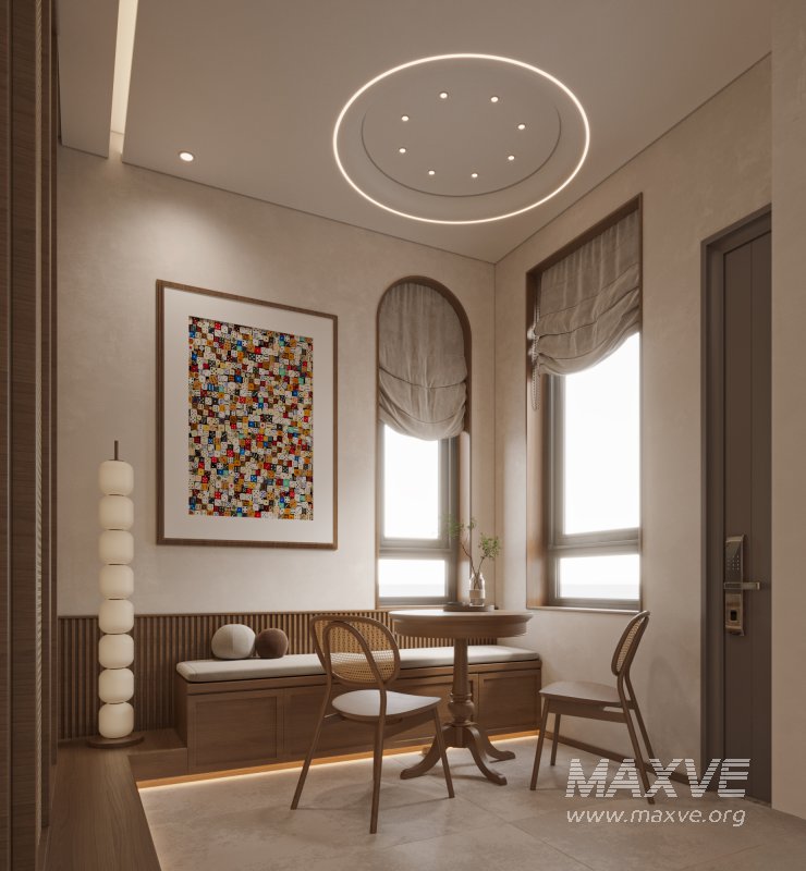 Modern living room and dining room interior scene - Image 1