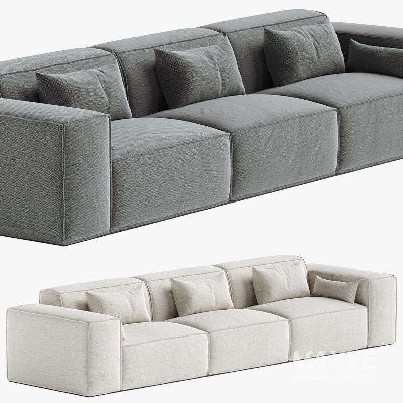Scandinavian Slipcovered Square Arm Modular Sofa - Image 1