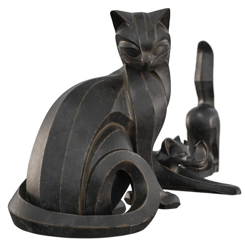 3 Cat Set Statue - Image 5