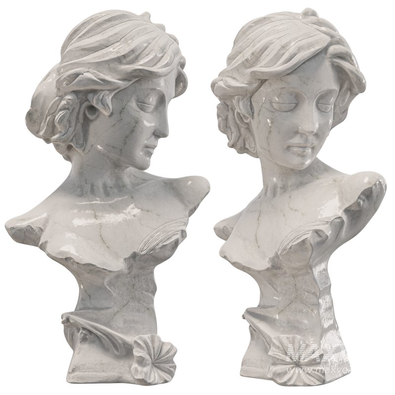 Neoclassical Woman Marble Bust - Image 2
