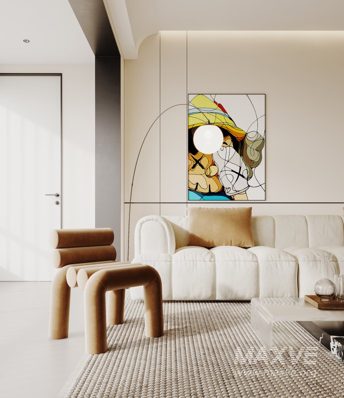 Modern living room and dining room interior scene - Image 2