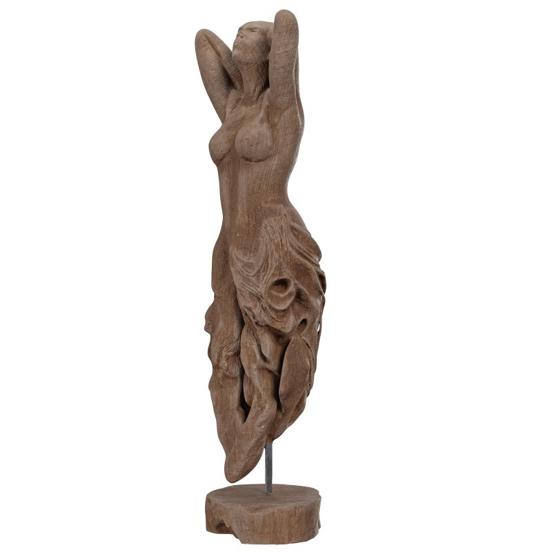 Wooden Woman Stand Statue - Image 4