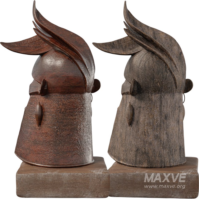 Wooden Viking Warrior Bust Mythical - Image 5