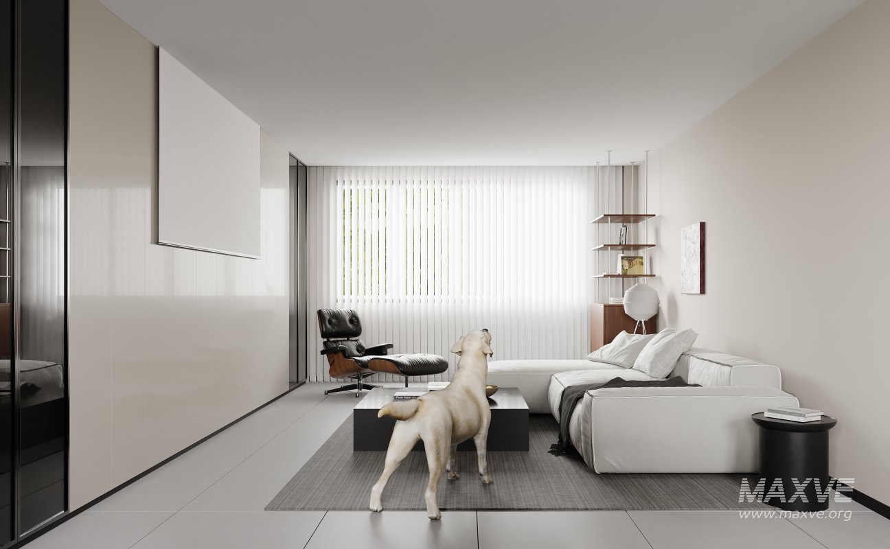 Modern living room and dining room interior scene - Image 8