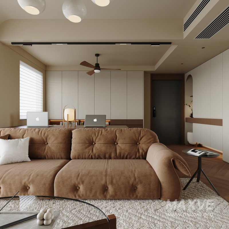 Modern living room and dining room interior scene - Image 15