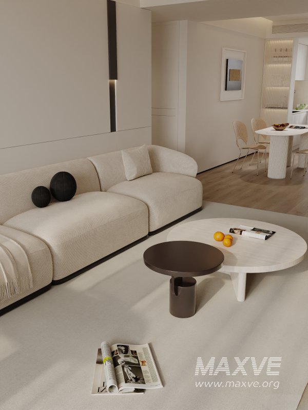 Modern living room and dining room interior scene - Image 8