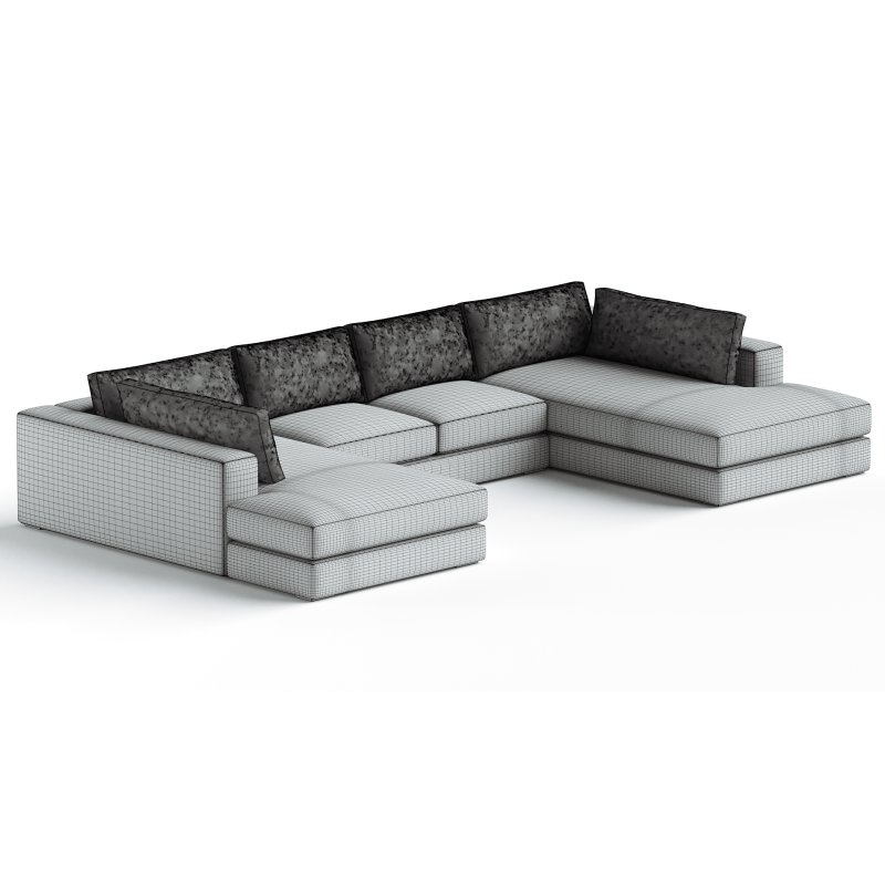 Oceanside 3-Piece Double Bumper Sectional Sofa - Image 3