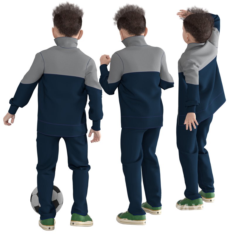 Sport Kid Boy in 03 Poses - Image 1