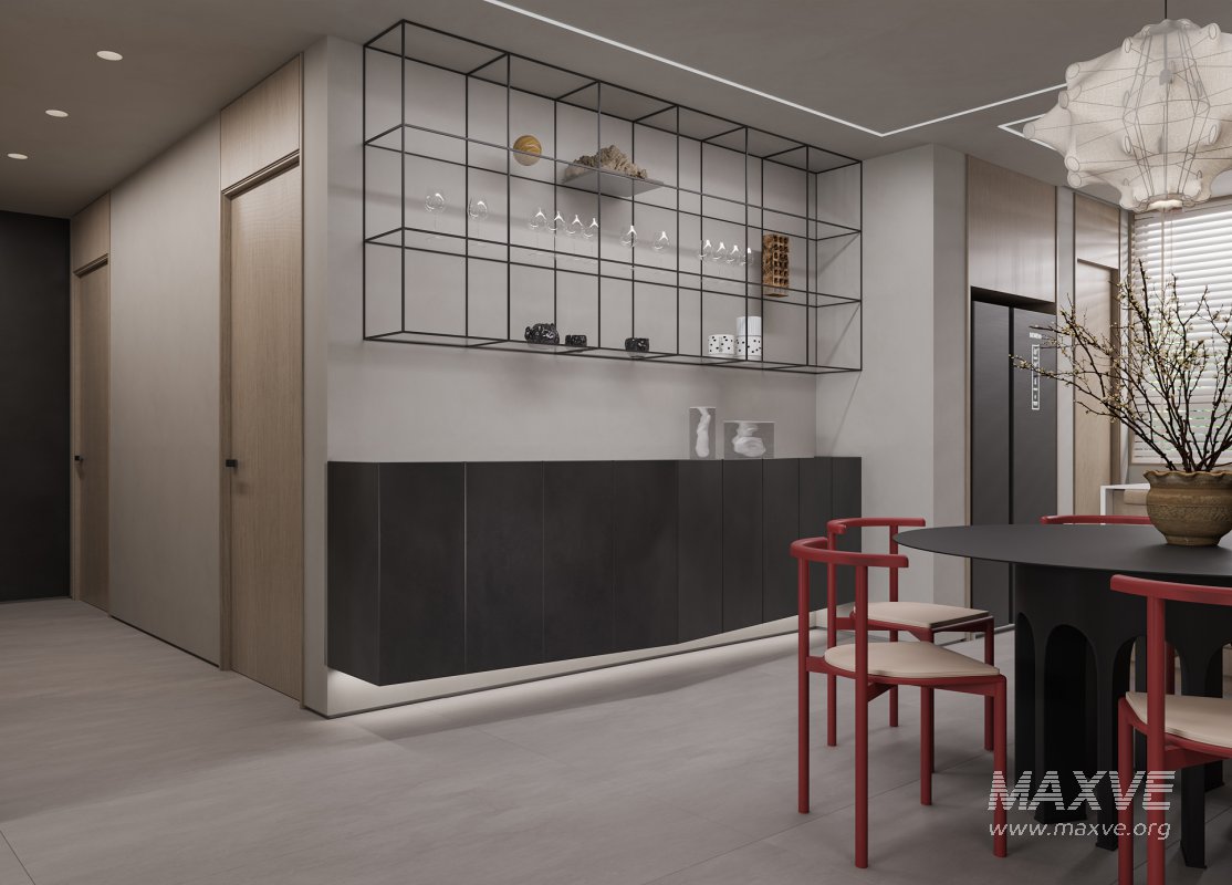 Modern living room and dining room interior scene - Image 2