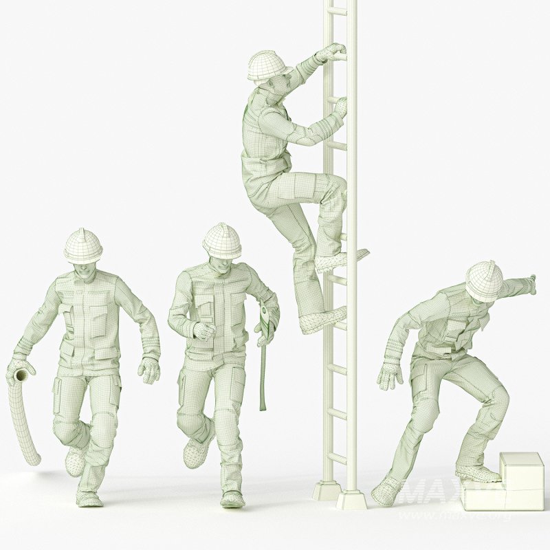 Fireman in 04 Poses - Image 2