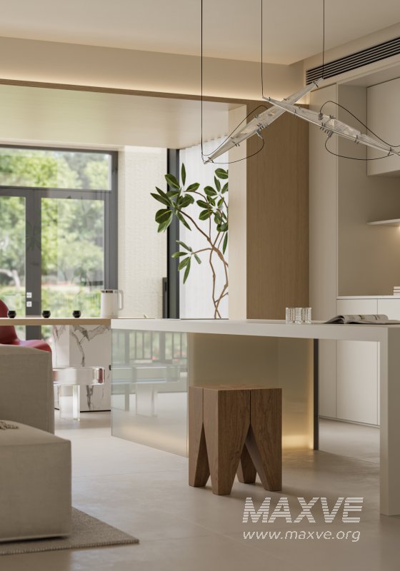 Modern living room and dining room interior scene - Image 9